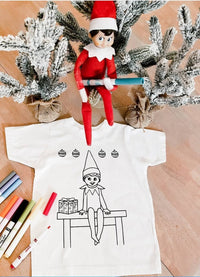 Elf Coloring Shirt with Fabric Markers