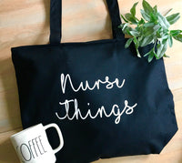 Nurse things Tote bag • Nurse Black Canvas Tote Bag -