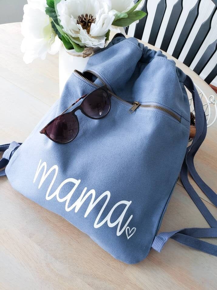 Mama Backpack • Mama canvas tote Bag -