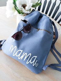 Mama Backpack • Mama canvas tote Bag -