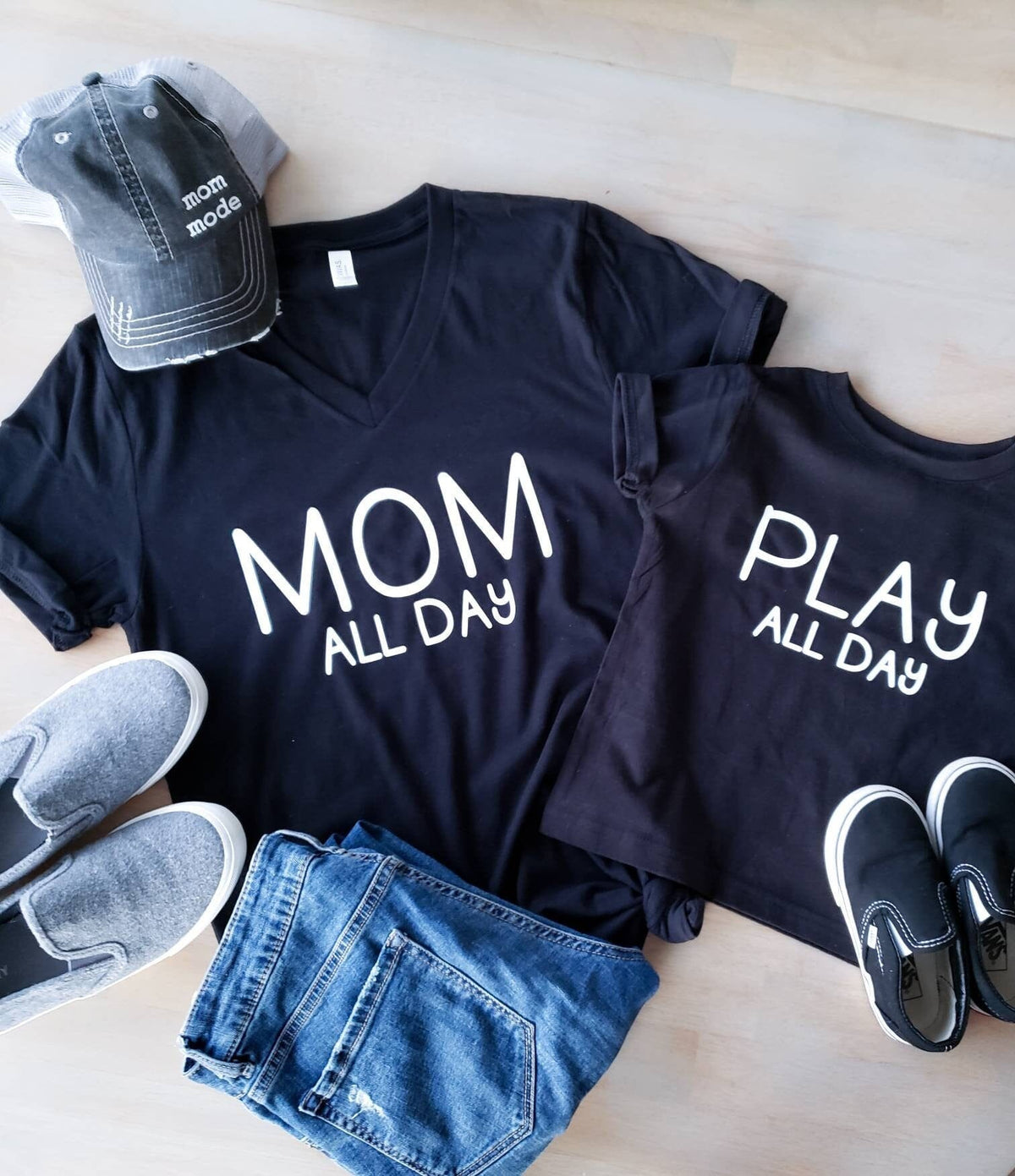 Mom All Day Play All Day • Mommy and Me Shirts -