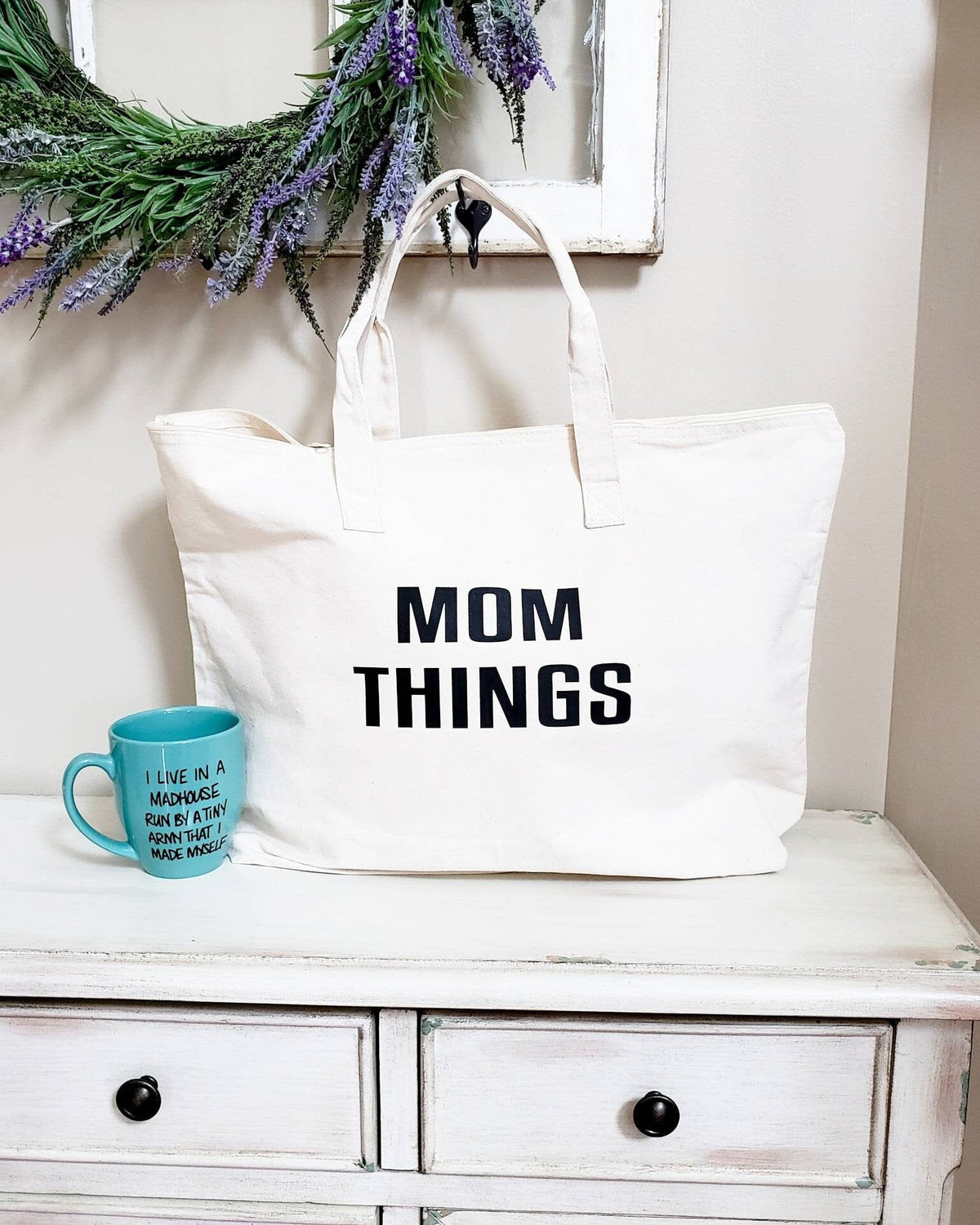 Mom Things Tote • Canvas tote bag -
