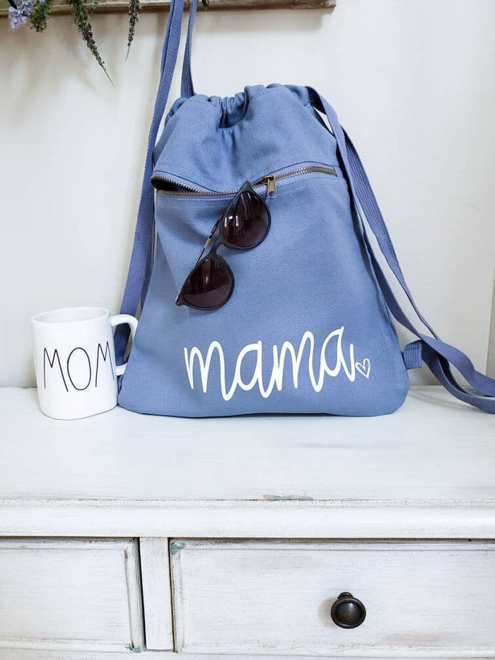 Mama Backpack • Mama canvas tote Bag -