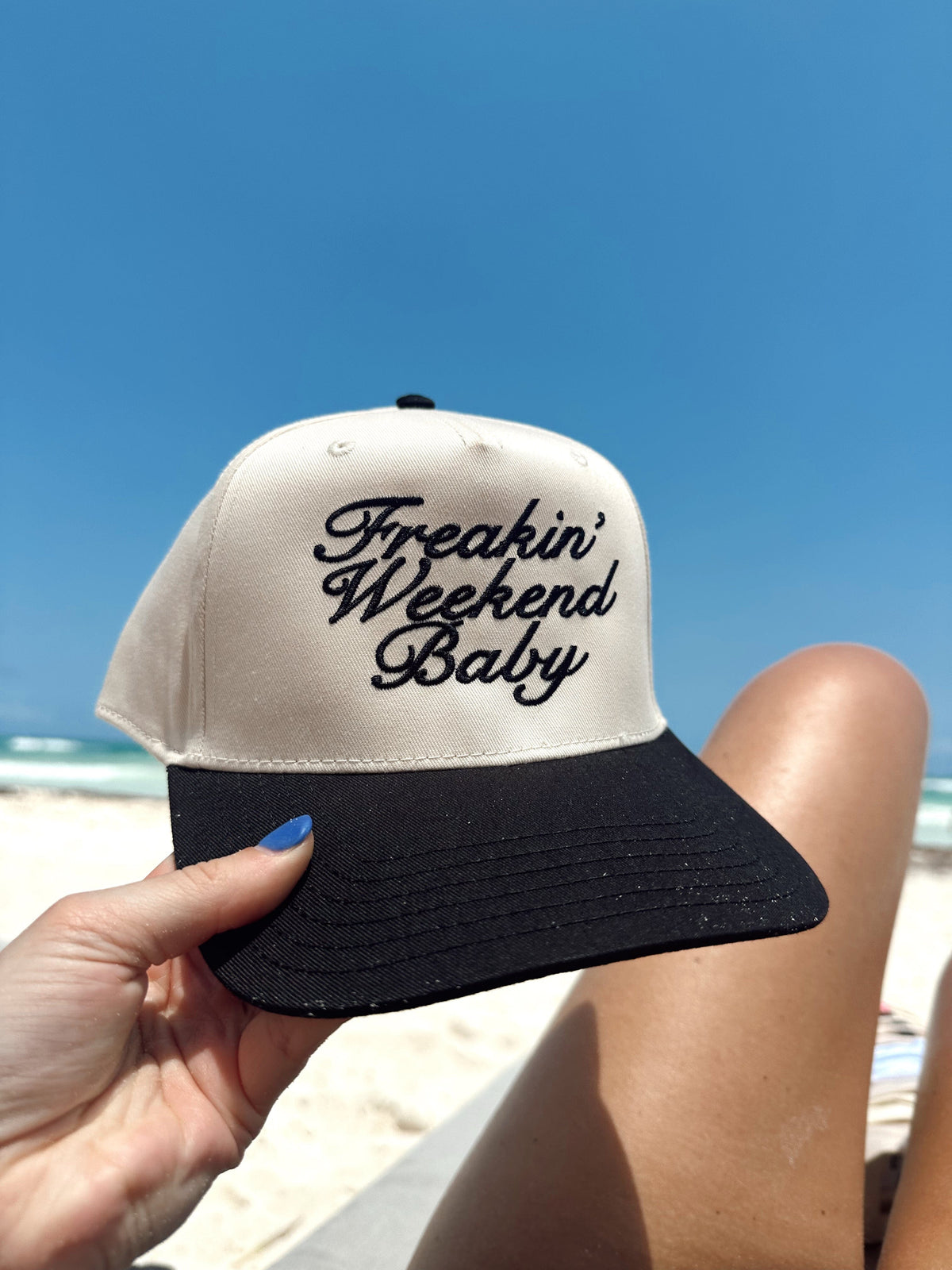 Freakin' Weekend Baby - Black Vintage Trucker Hat