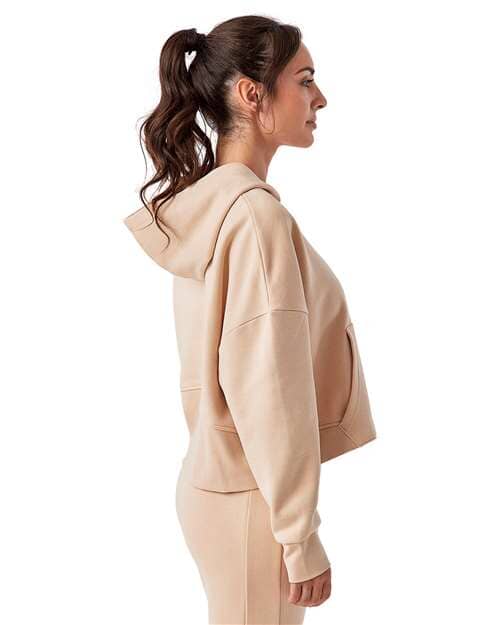 Nude Half Zip Hooded Crop