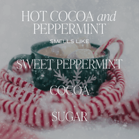 Hot Cocoa and Peppermint Soy Candle - Amber Jar - 9 oz