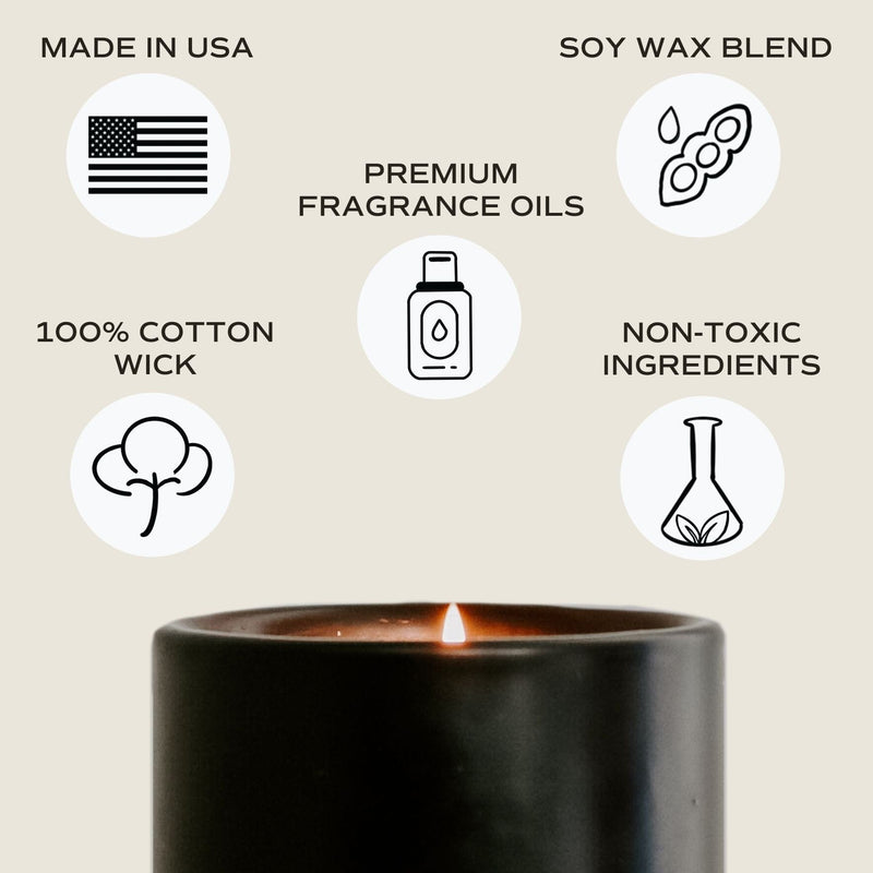 Fresh Coffee Soy Candle - Black Stoneware Jar - 12 oz