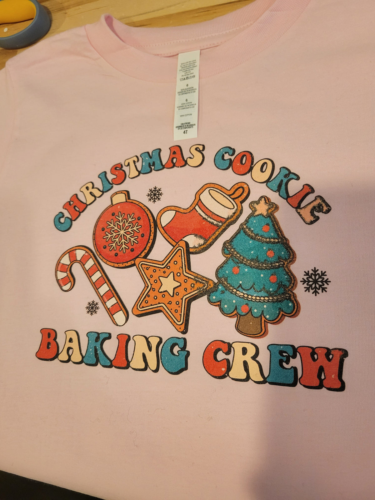 IMPERFECTION Pink Christmas Cookie Baking Crew 4T