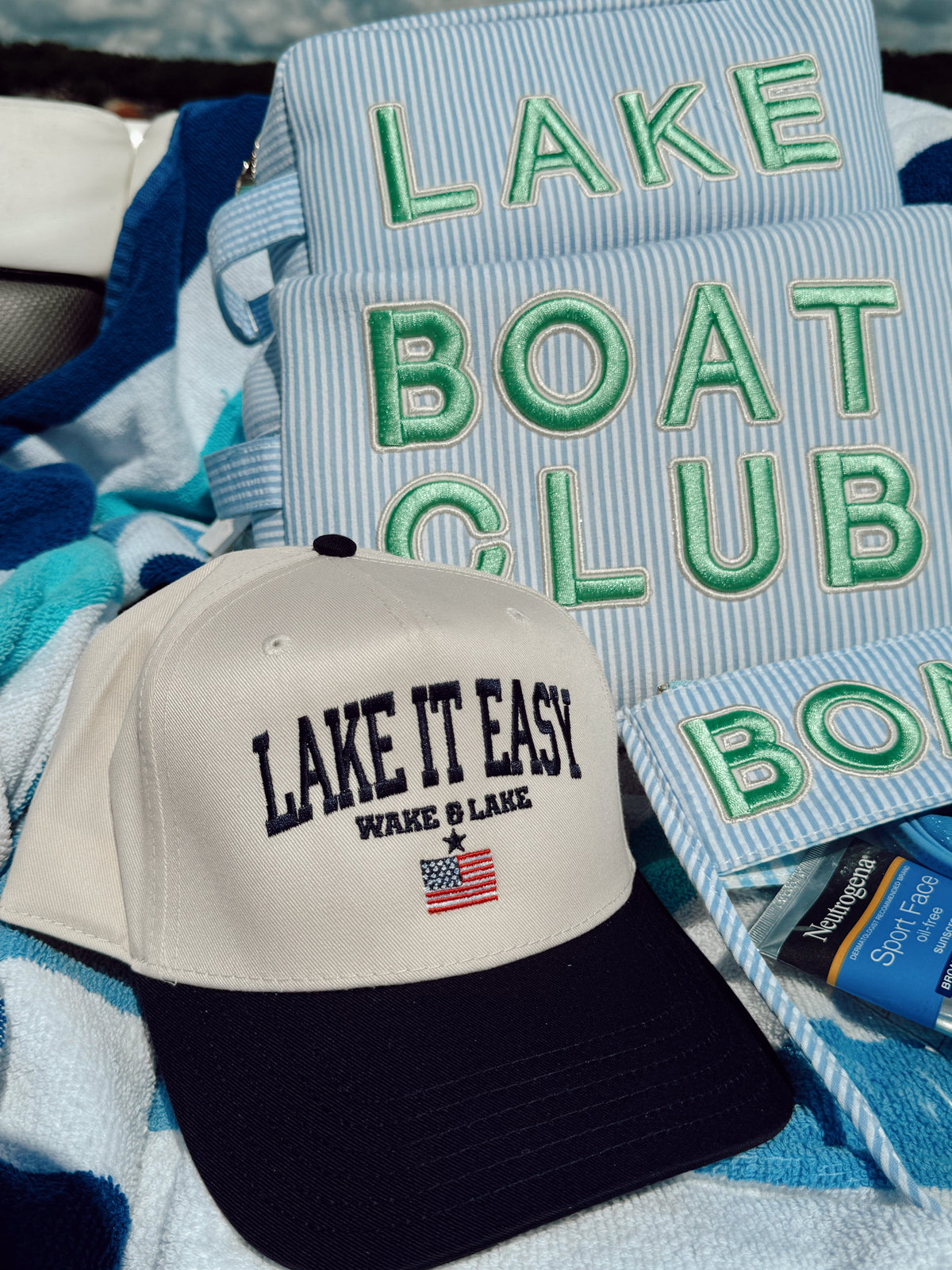 Lake it Easy - Navy Vintage Trucker Hat