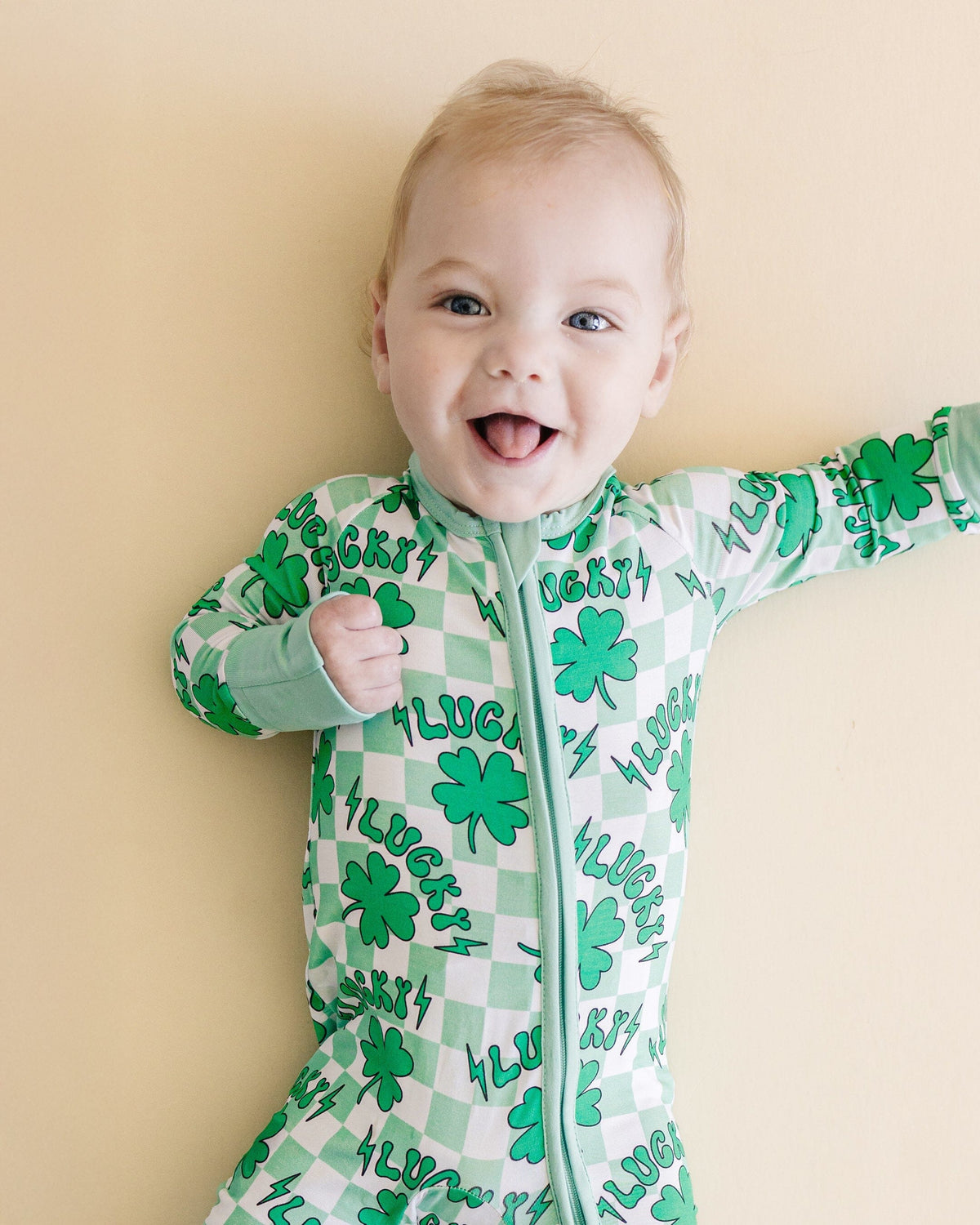 Bamboo Zip Romper | Lucky Shamrock