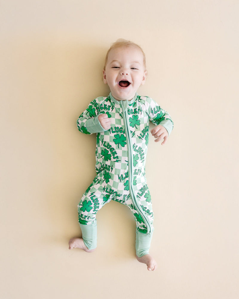 Bamboo Zip Romper | Lucky Shamrock