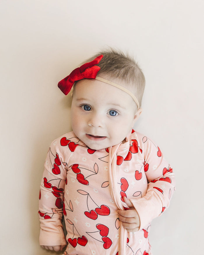 Bamboo Zip Romper | Cherry Heart