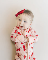 Bamboo Zip Romper | Cherry Heart