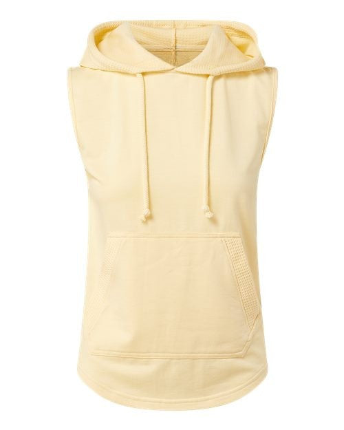 Yellow Sleeveless Hoodie and Short Set