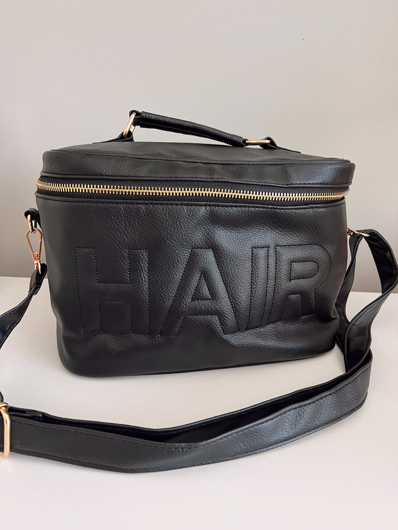 Hair Leather Open Top - Black