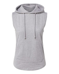 Grey Sleeveless Hoodie and Short Set