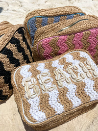 Beach XL Makeup Bag with Puka Shells