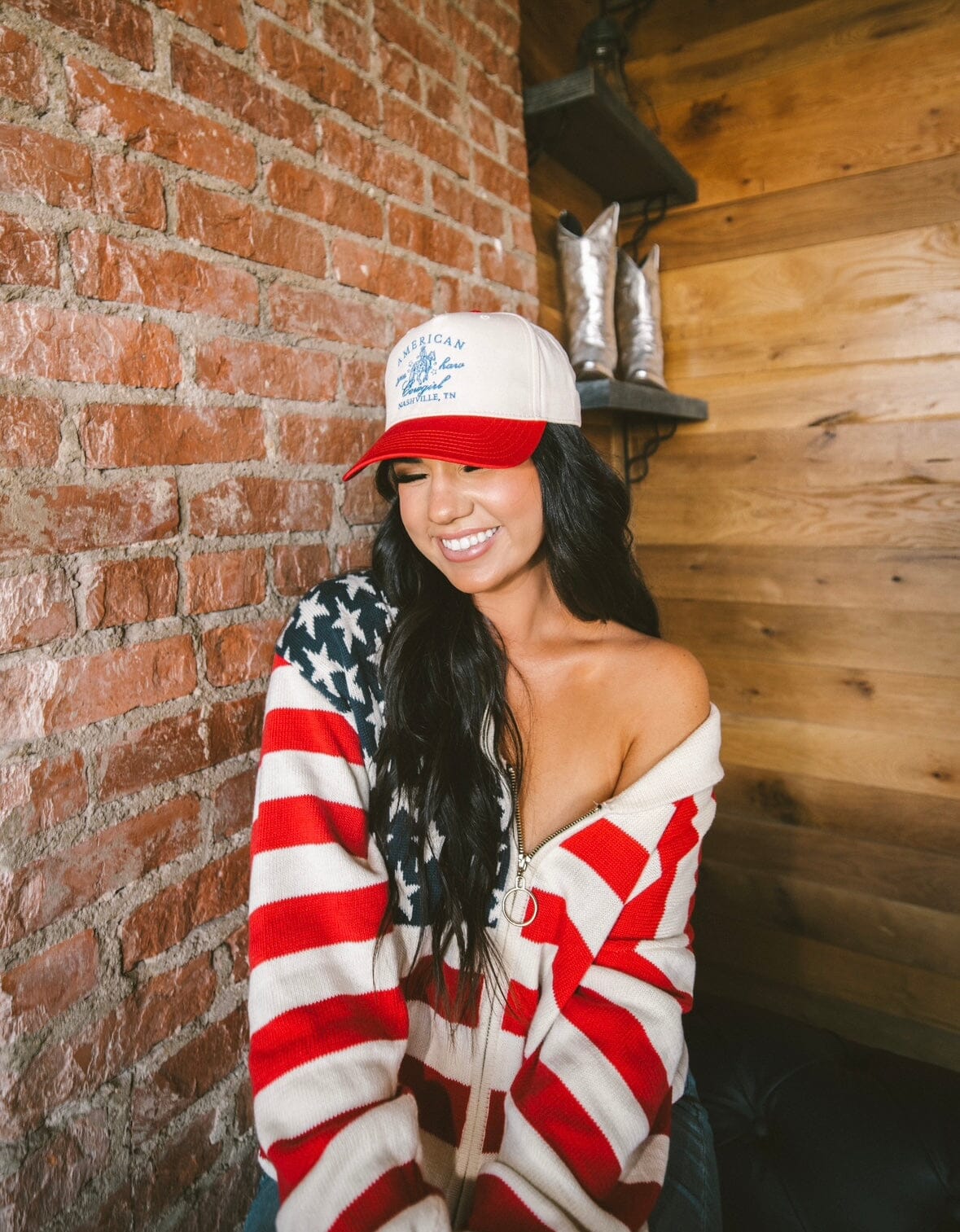 American Cowgirl - Red Vintage Trucker Hat