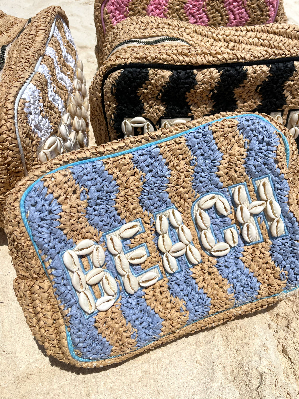 Beach XL Makeup Bag with Puka Shells