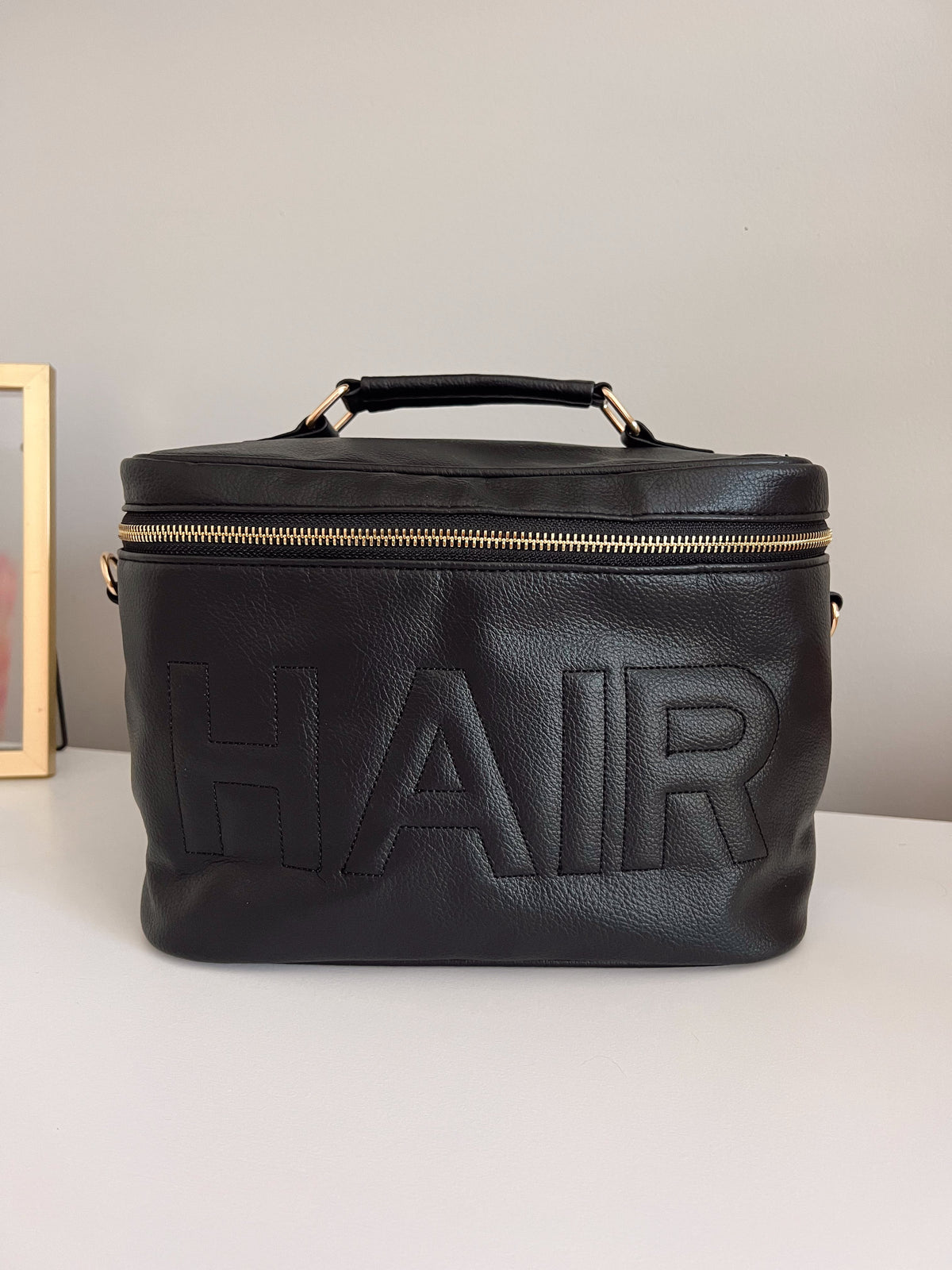 Hair Leather Open Top - Black