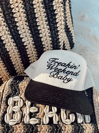 Freakin' Weekend Baby - Black Vintage Trucker Hat