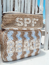 Beach XL Makeup Bag with Puka Shells