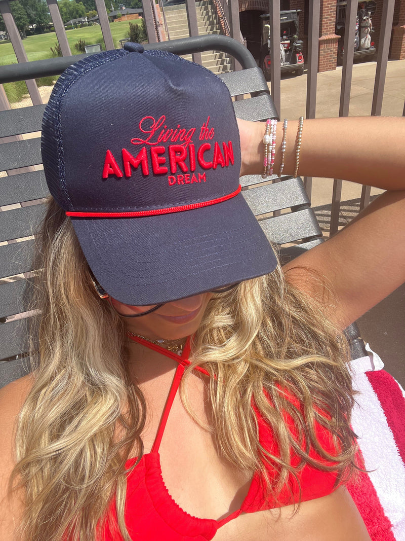 Living The American Dream - Navy Trucker Hat