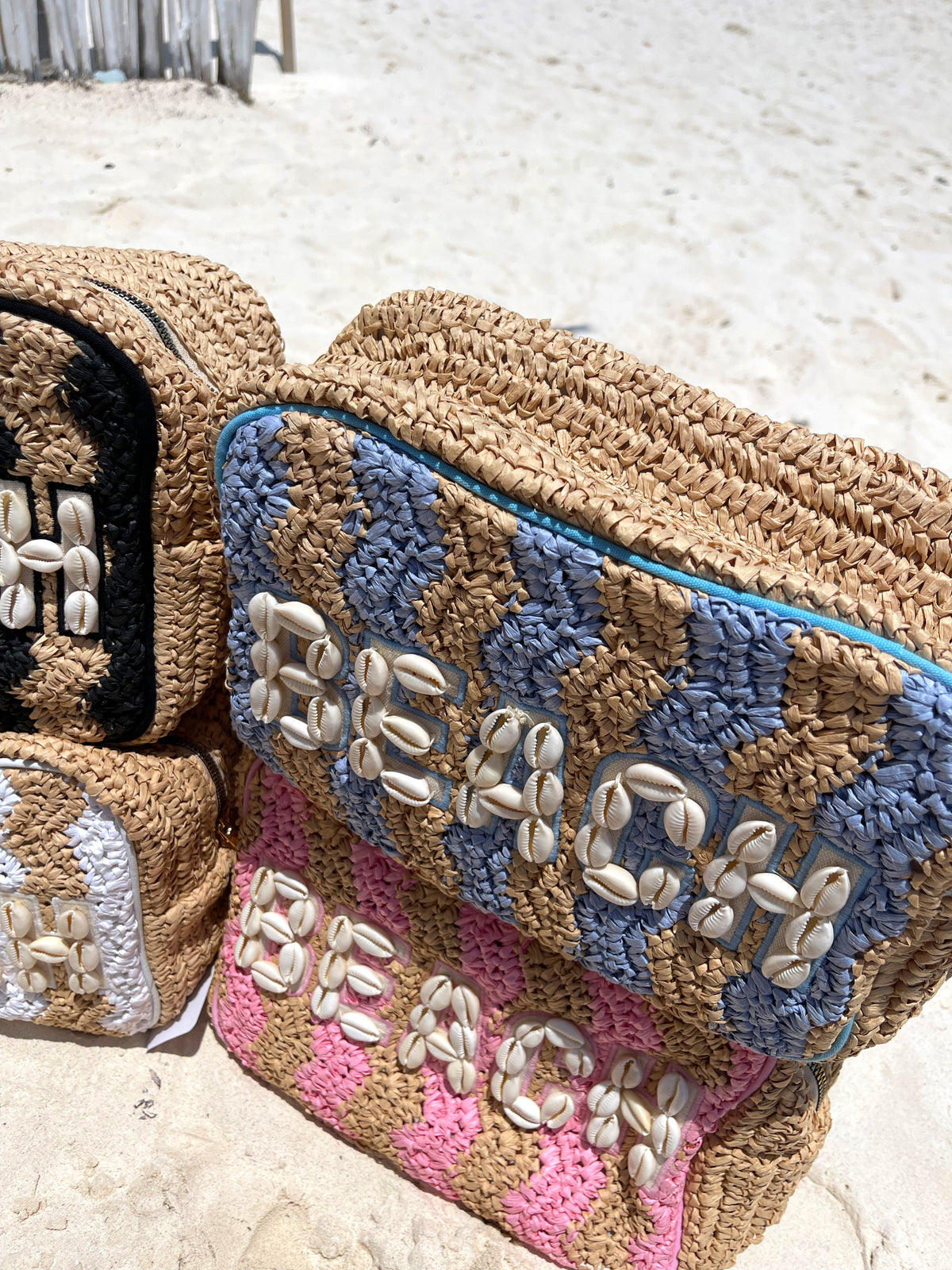 Beach XL Makeup Bag with Puka Shells