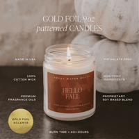 Spooky Season Soy Candle - Patterned 9 oz - Clear Jar (Cozy Season)