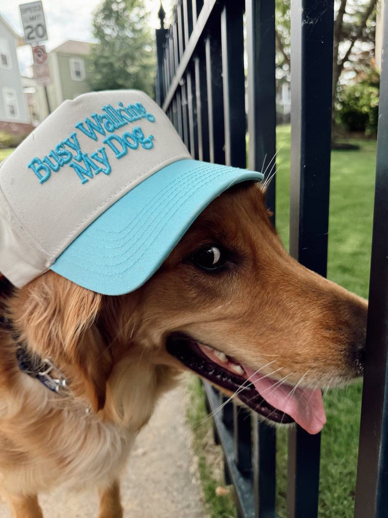 Busy Walking My Dog. Vintage Trucker Hat