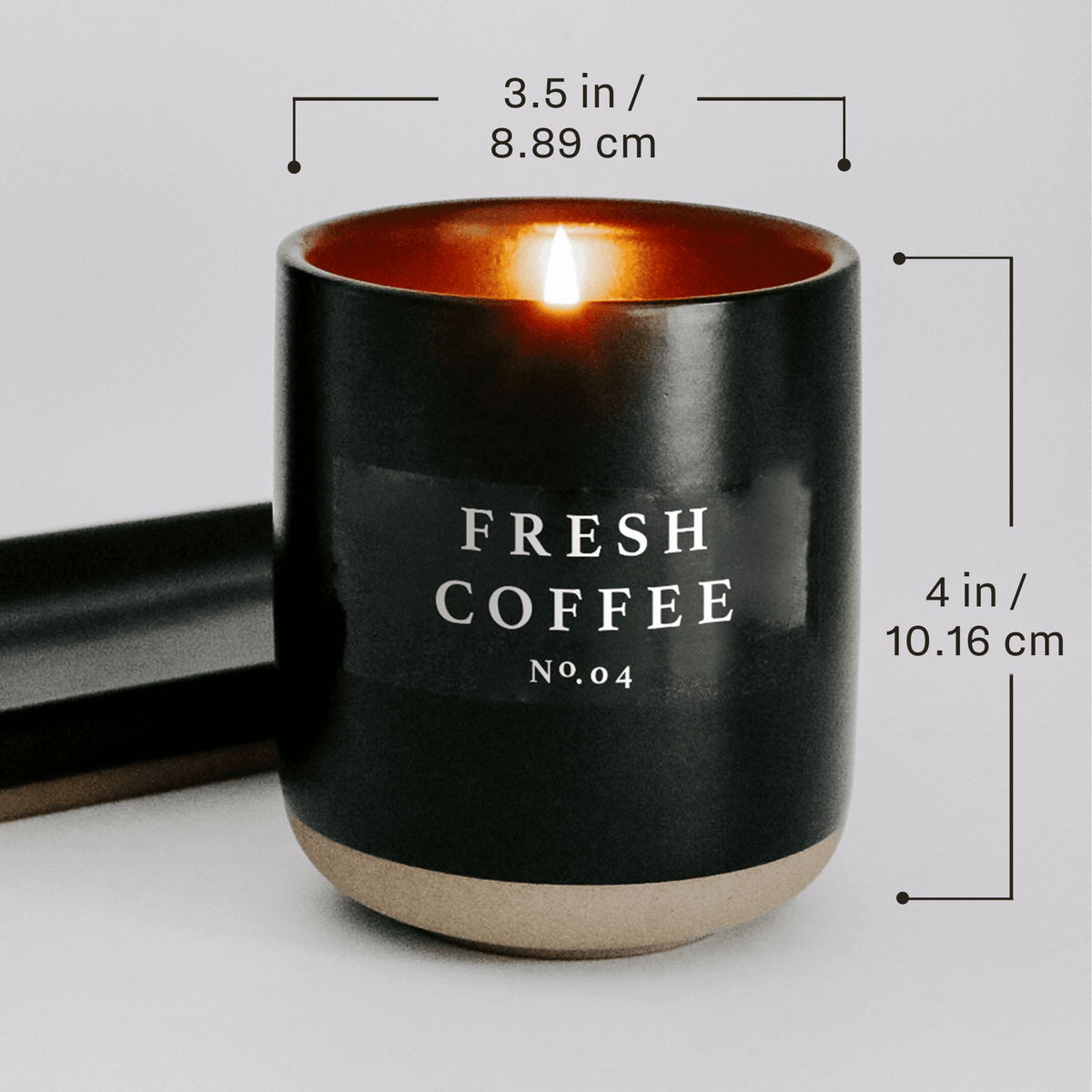 Warm and Cozy Soy Candle - Black Stoneware Jar - 12 oz