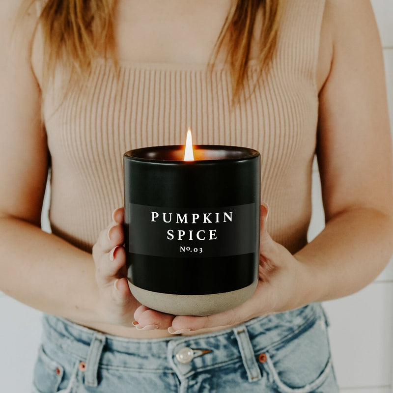 Pumpkin Spice Soy Candle - Black Stoneware Jar - 12 oz