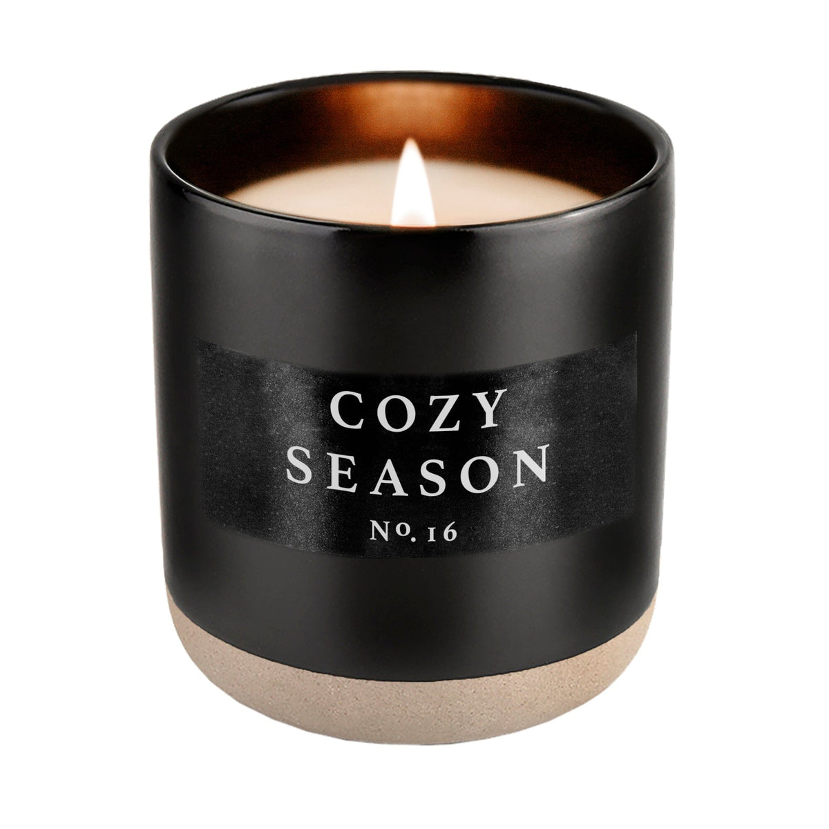 Cozy Season Soy Candle - Black Stoneware Jar - 12 oz