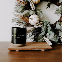 Hello Fall Soy Candle - Black Stoneware Jar - 12 oz