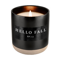 Hello Fall Soy Candle - Black Stoneware Jar - 12 oz