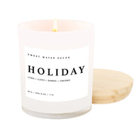 Holiday Soy Candle - White Jar - 11 oz