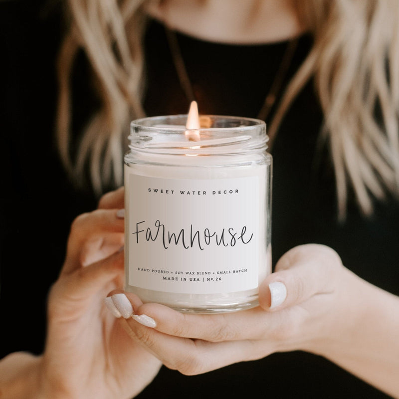 Farmhouse Soy Candle - Clear Jar - 9 oz