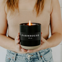 Farmhouse Soy Candle - Black Stoneware Jar - 12 oz