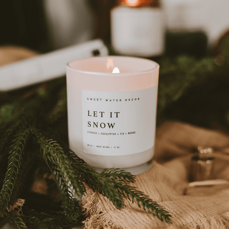 Let It Snow Soy Candle - White Jar - 11 oz