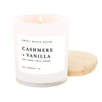 Cashmere and Vanilla Soy Candle - White Jar - 11 oz