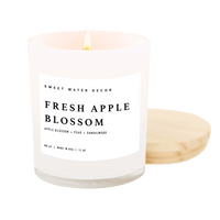 Fresh Apple Blossom Soy Candle - White Jar - 11 oz