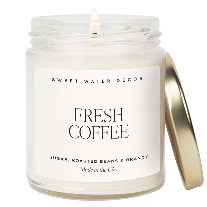 Fresh Coffee Soy Candle - Clear Jar - 9 oz