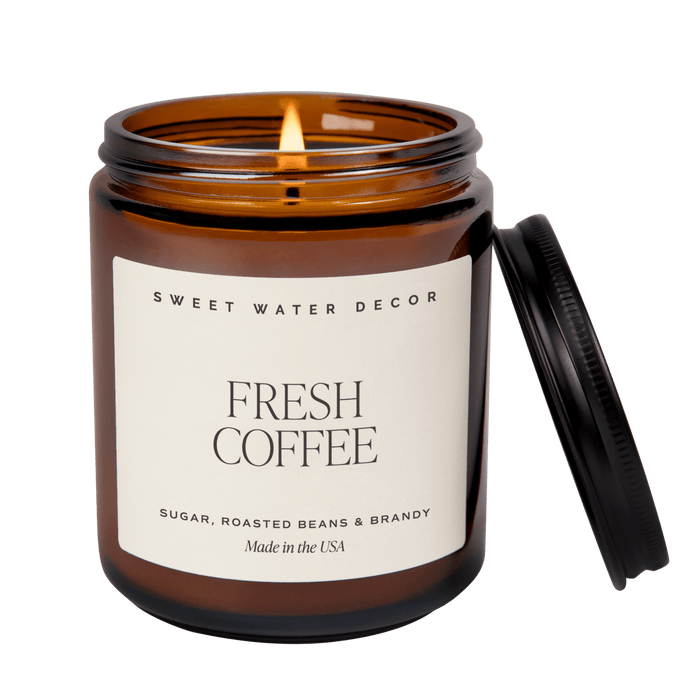 Fresh Coffee Soy Candle - Amber Jar - 9 oz