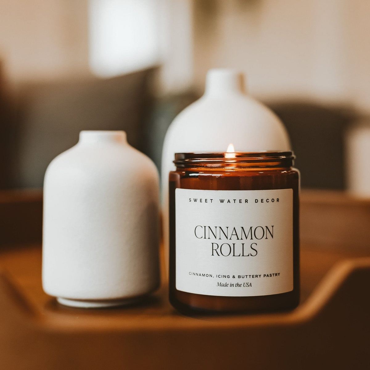 Cinnamon Rolls Soy Candle - Amber Jar - 9 oz