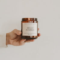 Hello Pumpkin Soy Candle - Amber Jar - 9 oz