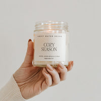 Cozy Season Soy Candle - Clear Jar - 9 oz