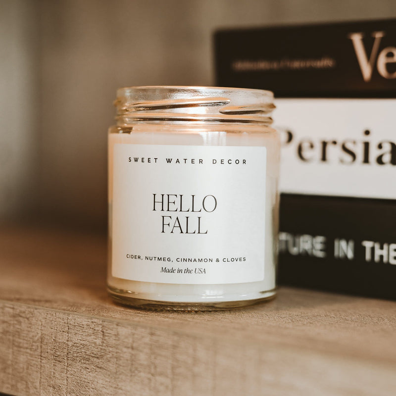 Hello Fall Soy Candle - Clear Jar - 9 oz