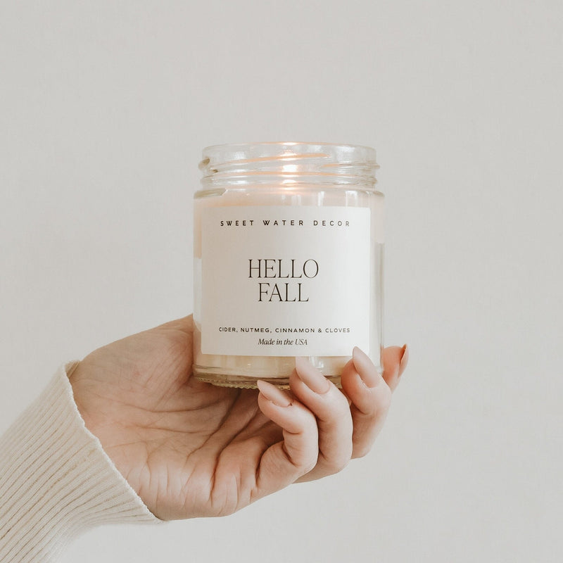 Hello Fall Soy Candle - Clear Jar - 9 oz