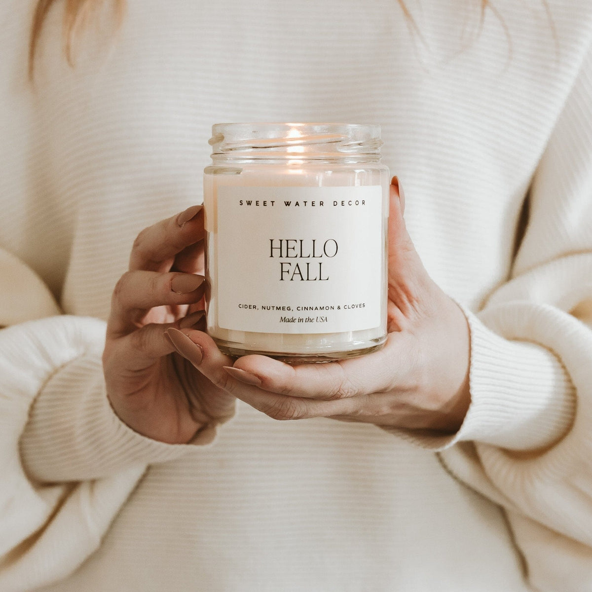 Hello Fall Soy Candle - Clear Jar - 9 oz