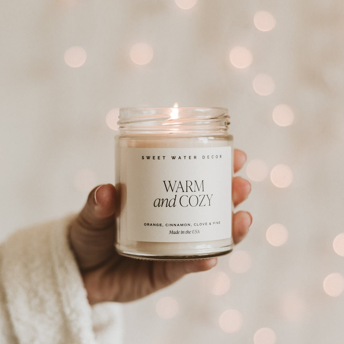 Warm and Cozy Soy Candle - Clear Jar - 9 oz